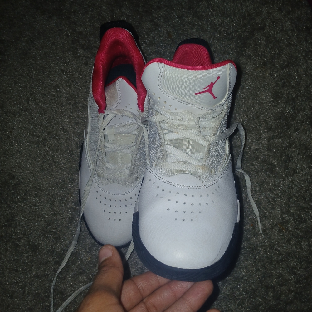 Kids White and Red Sneakers